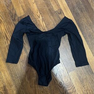 Classic Black Long Sleeve Leotard - Size Small